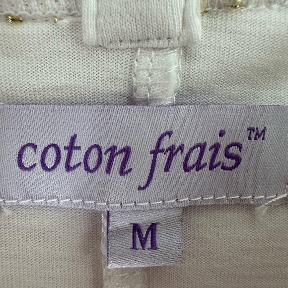 Coton Frais Long White Cotton Dress, Asymmetrical Hemline, Size M - Picture 5 of 10